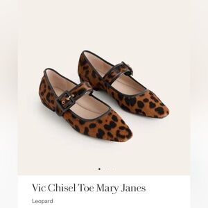 Boden leopard print chisel toe Mary Jane flats